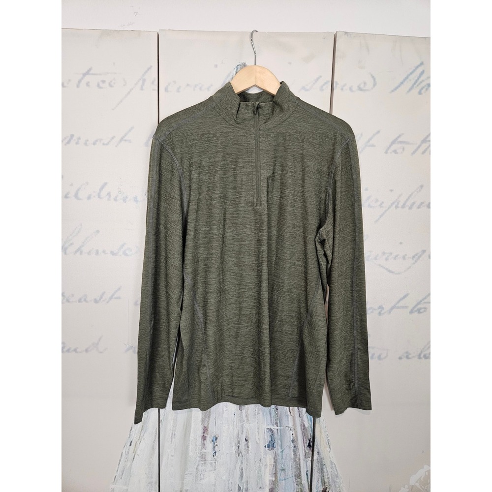 NWOT Ten Thousand Versatile Mock Neck Large Olive Green Quarter Zip Training Top